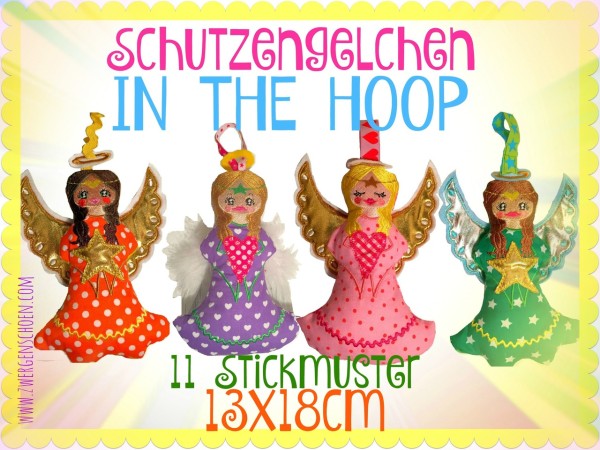 ♥SCHUTZengelchen♥ITH Stickmuster 13x18cm Engel IN THE HOOP