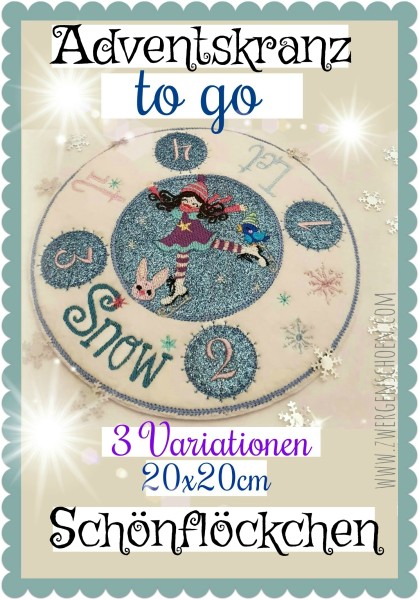 ♥SCHÖNFLÖCKCHEN♥ AdventsKRANZ to go ITH 20x20cm EISKUNSTLÄUFERIN