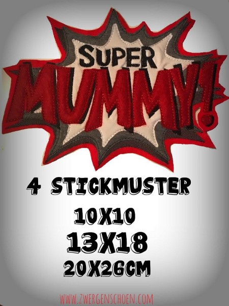 ♥SUPER MUMMY♥ 1€-SPARbie STICKMUSTER 10x10 13x18 20x26cm