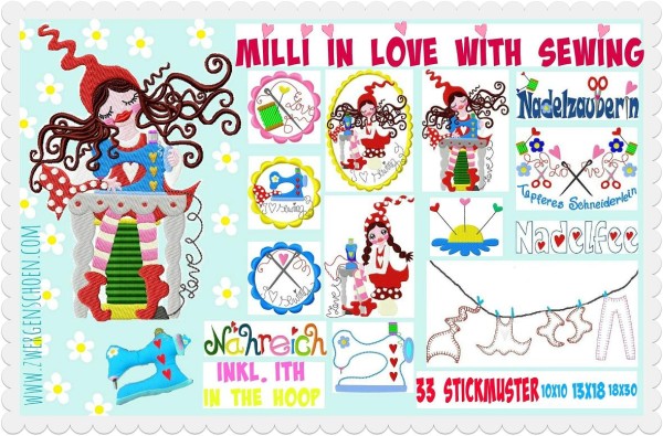 ♥MILLI in LOVE with SEWING♥ Stickmuster XL NADELSCHÖN 10x10 13x18 18x30cm