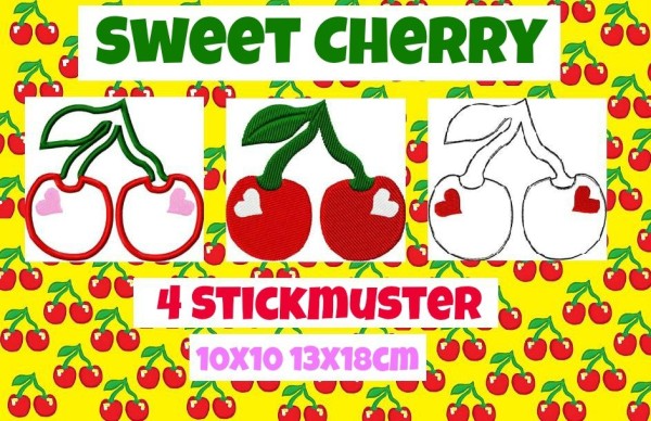 ♥SWEET CHERRY♥ Stickmuster 1€-SPARbie 10x10 13x18cm