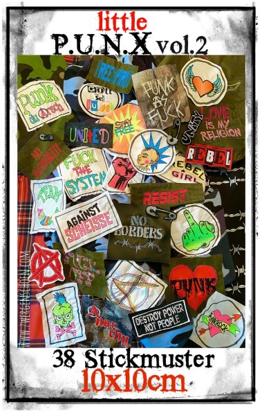 ♥little PUNX vol.2♥ Stickmuster PUNKS Rebellion 10x10cm