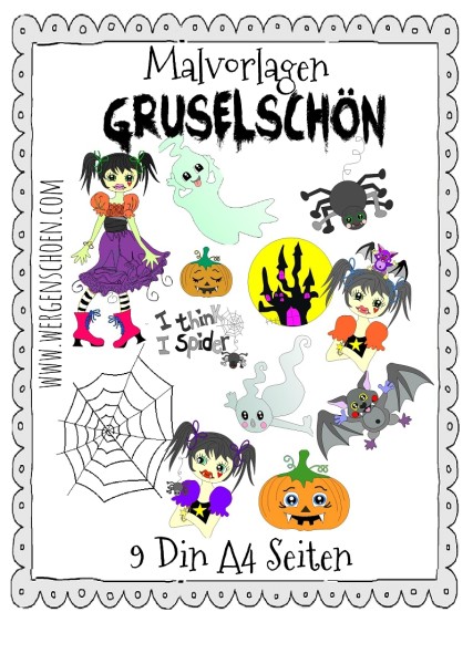 ♥MALvorlagen♥ DIN A4 GRUSELSCHÖN Zwergenschoen VAMPIR