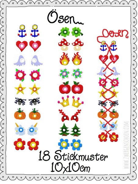 ♥OeSEN♥ Stickmuster ÖSEN 10x10cm