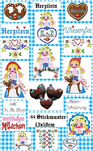 ♥HERZILEIN♥ Stickmuster 13x18cm inkl. INtheHOOP