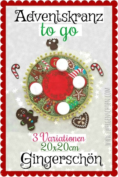 ♥GINGERSCHÖN♥ AdventsKRANZ to go ITH 20x20cm LEBKUCHEN Love