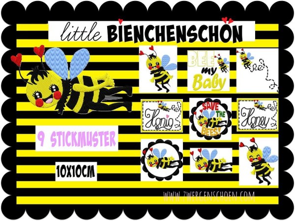 ♥little BieNCHENSCHöN♥ Stickdatei BIENEN 10x10cm