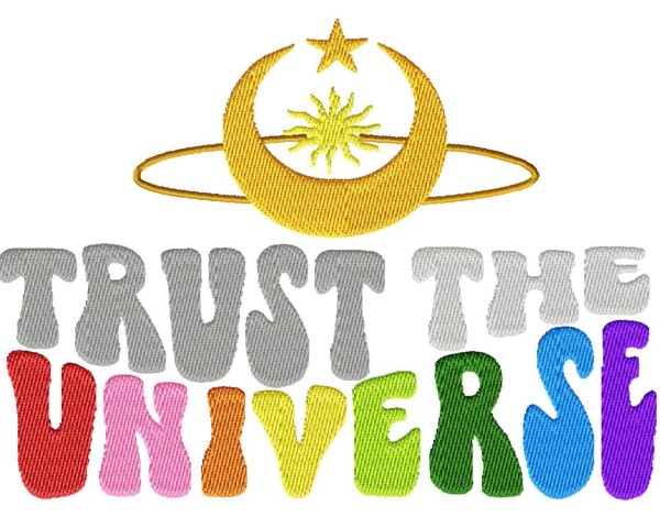 ♥TRUST the UNIVERSE♥ 1€-SPARbie Stickmuster STATEMENT 10x10 13x18 18x30 20x30cm