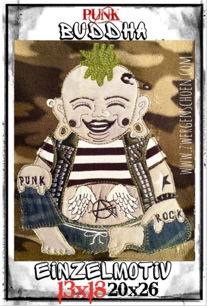 ♥PUNK Buddha♥ Stickmuster EINZELMOTIV 13x18cm (20x26cm)