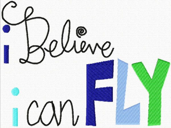 ♥I BELIEVE I CAN FLY♥ Stickmuster 1€-SPARbie 13x18cm