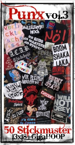 ♥PUNX vol.3♥ Stickmuster PUNKS Rebellion 13x18cm (plus BONUS GigaHOOP)