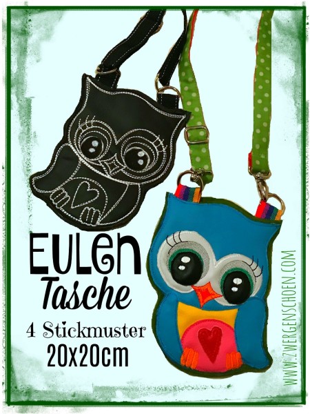 ♥EULE♥ Stickdatei für TASCHEN usw. 20x20cm SPEZIAL