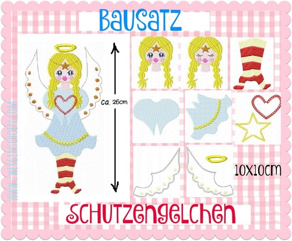 ♥BAUSATZ♥ Schutzengelchen ENGEL Stickmuster 10x10cm