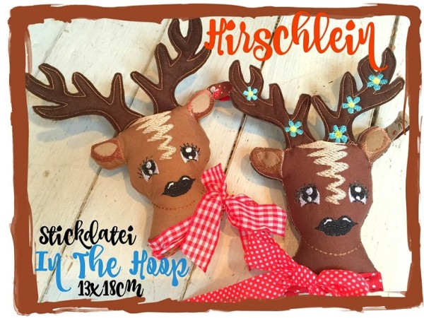 ♥HIRSCHLEIN♥ Stickmuster ITH Oh my DEER 13x18cm IN THE HOOP