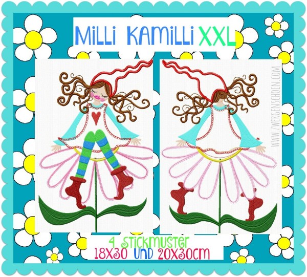 ♥MILLI KAMILLI XXL♥ Stickmuster KAMILLE 18x30 20x30cm