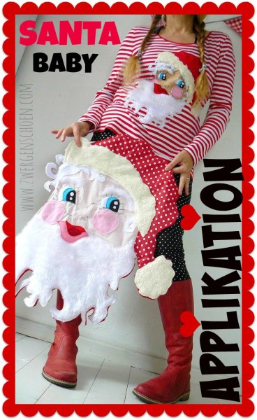 ♥SANTA BABY♥ Applikation MALVORLAGE 1€-SPARbie